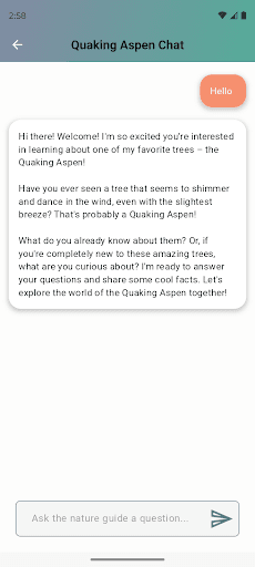 AI nature guide chat