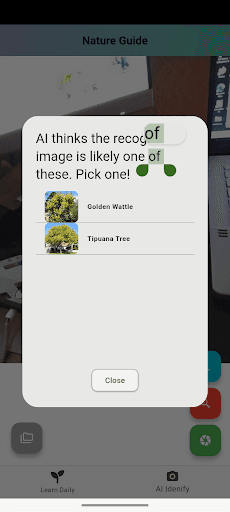Animal recognition feature